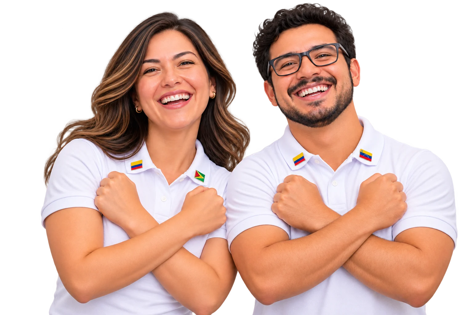 Asistentes sonrientes con banderas de los países participantes